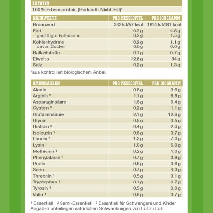 Maskelmän Erbsenprotein Pulver Naturell 82% - Bio - 1100g Sonder-Edition
